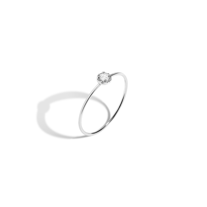 Midi Stackable Diamond Ring 14K White Gold 18K White Gold First