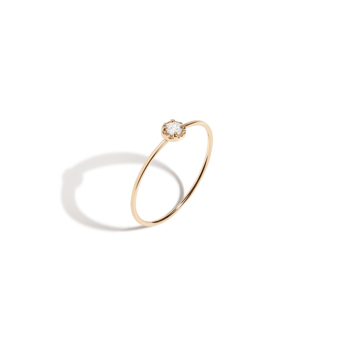 Midi Stackable Diamond Ring 14K Yellow Gold 18K Yellow Gold First