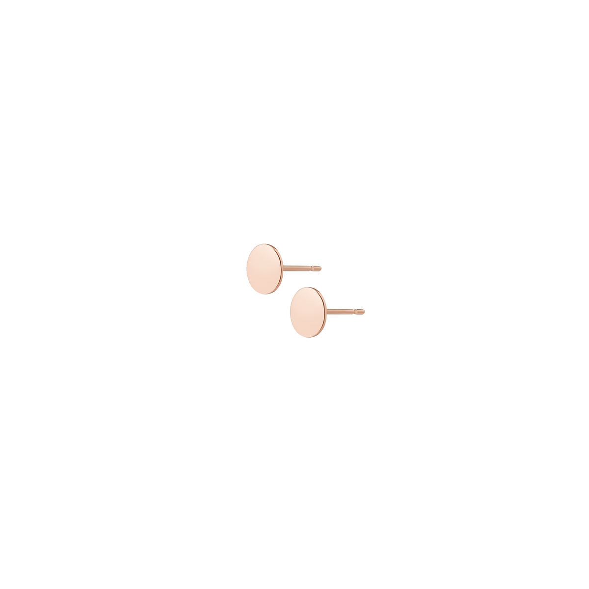 Mini Medallion Earring Studs Rose Gold Vermeil 14k Rose Gold 18k Rose Gold Half Side   Front Pair | Single |