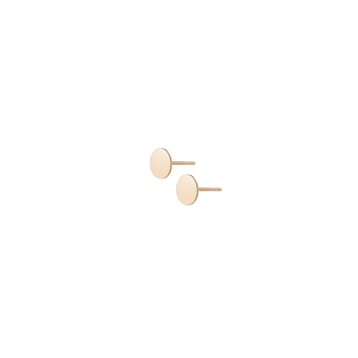 Mini Medallion Earring Studs Yellow Gold Vermeil 14k Yellow Gold 18k Yellow Gold Half Side   Front Pair | Single |