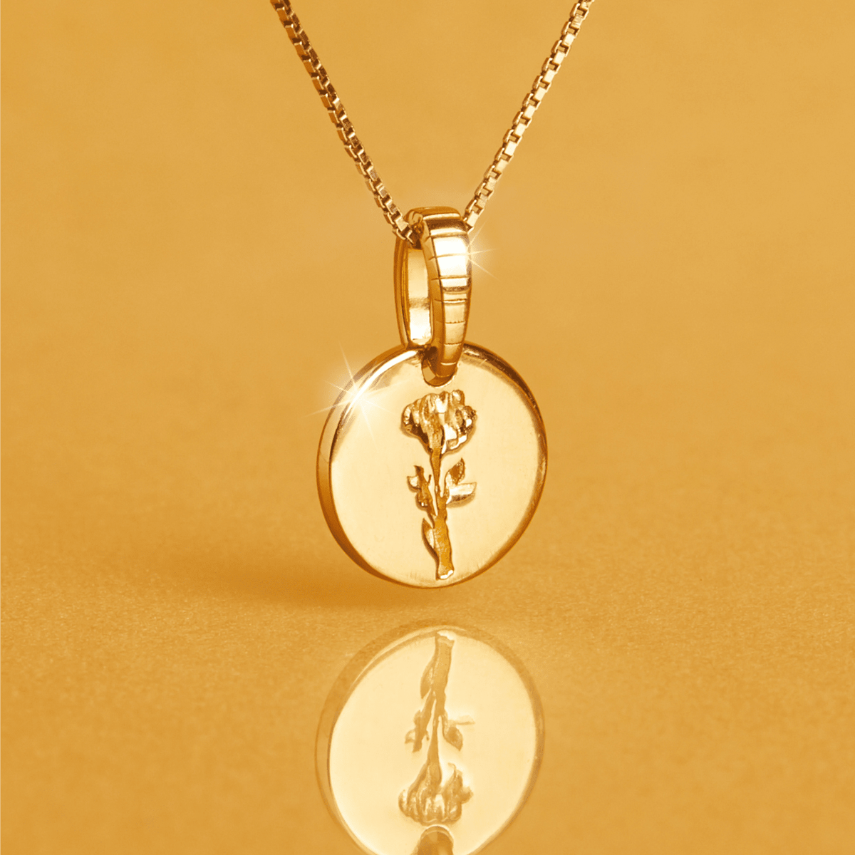 Story in Gold Engraved Pendant