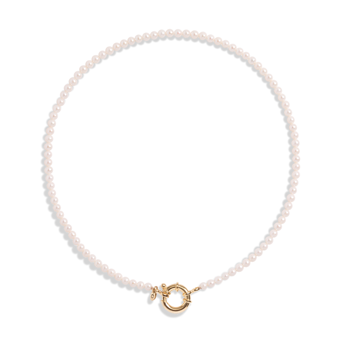 Pearl Aura Beaded Necklace Vermeil 14k Yellow Gold 16.5 in 18 in