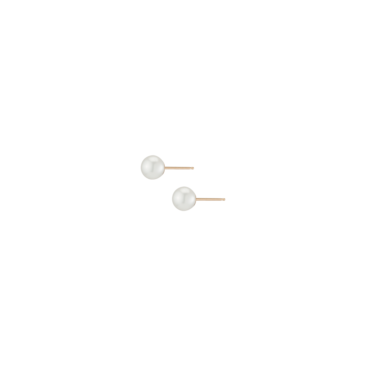 Pearl Studs 14k Yellow Gold Single Pair 6 mm