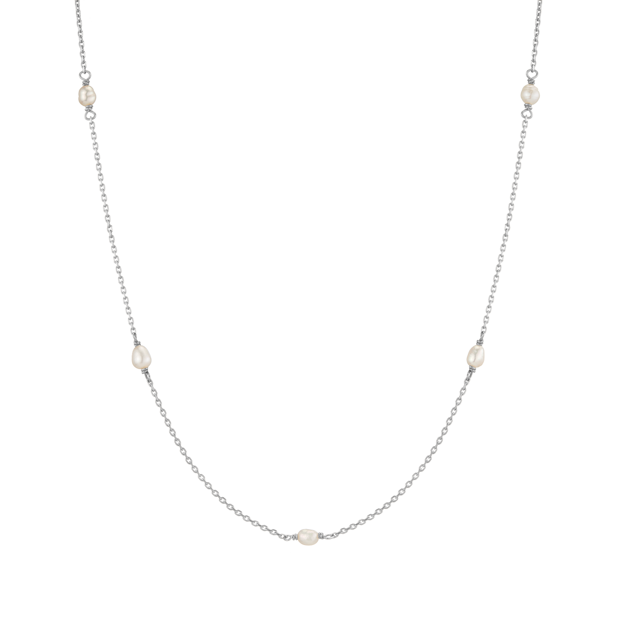 Endless Pearl Station Necklace Vermeil 14k 18k White Gold First