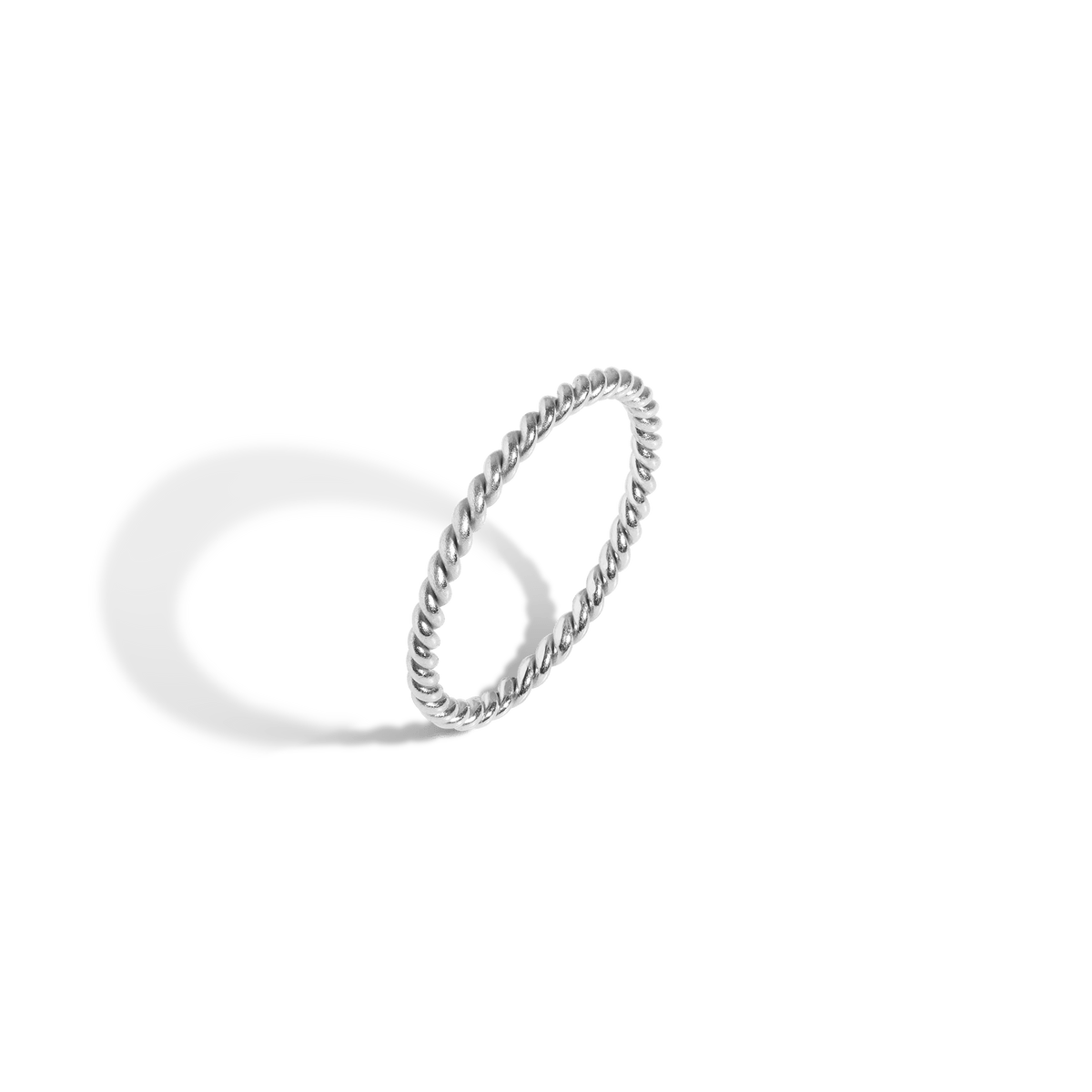 Thick Stackable Twist Ring 14K White Gold 18K White Gold First