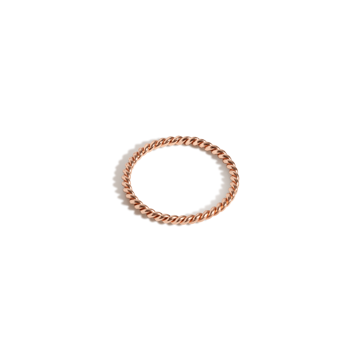 Thick Stackable Twist Ring 14K Rose Gold 18K Rose Gold Side