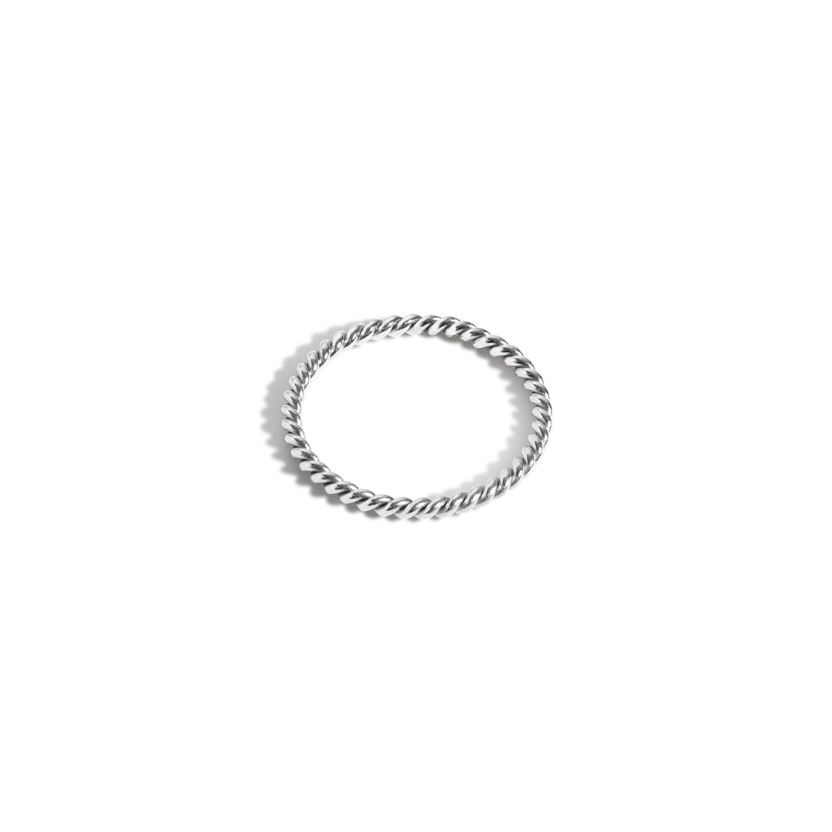 Thick Stackable Twist Ring 14K White Gold 18K White Gold Side