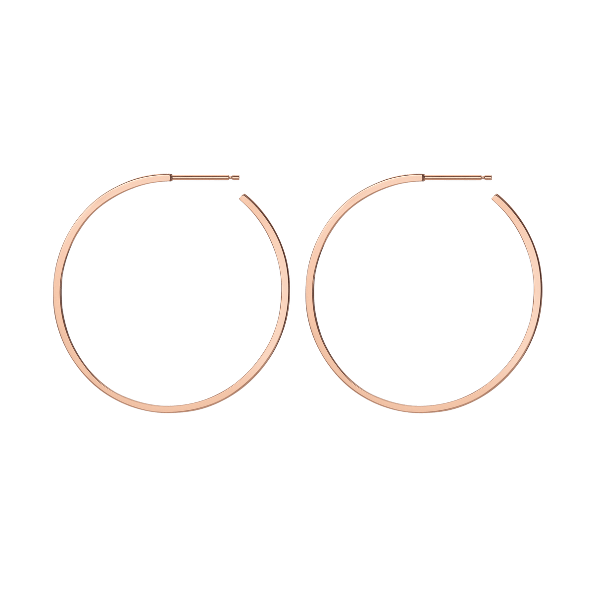 Hoop Earrings Rose Gold Vermeil 14k Rose Gold 18k Rose Gold Side   Pair | Single |