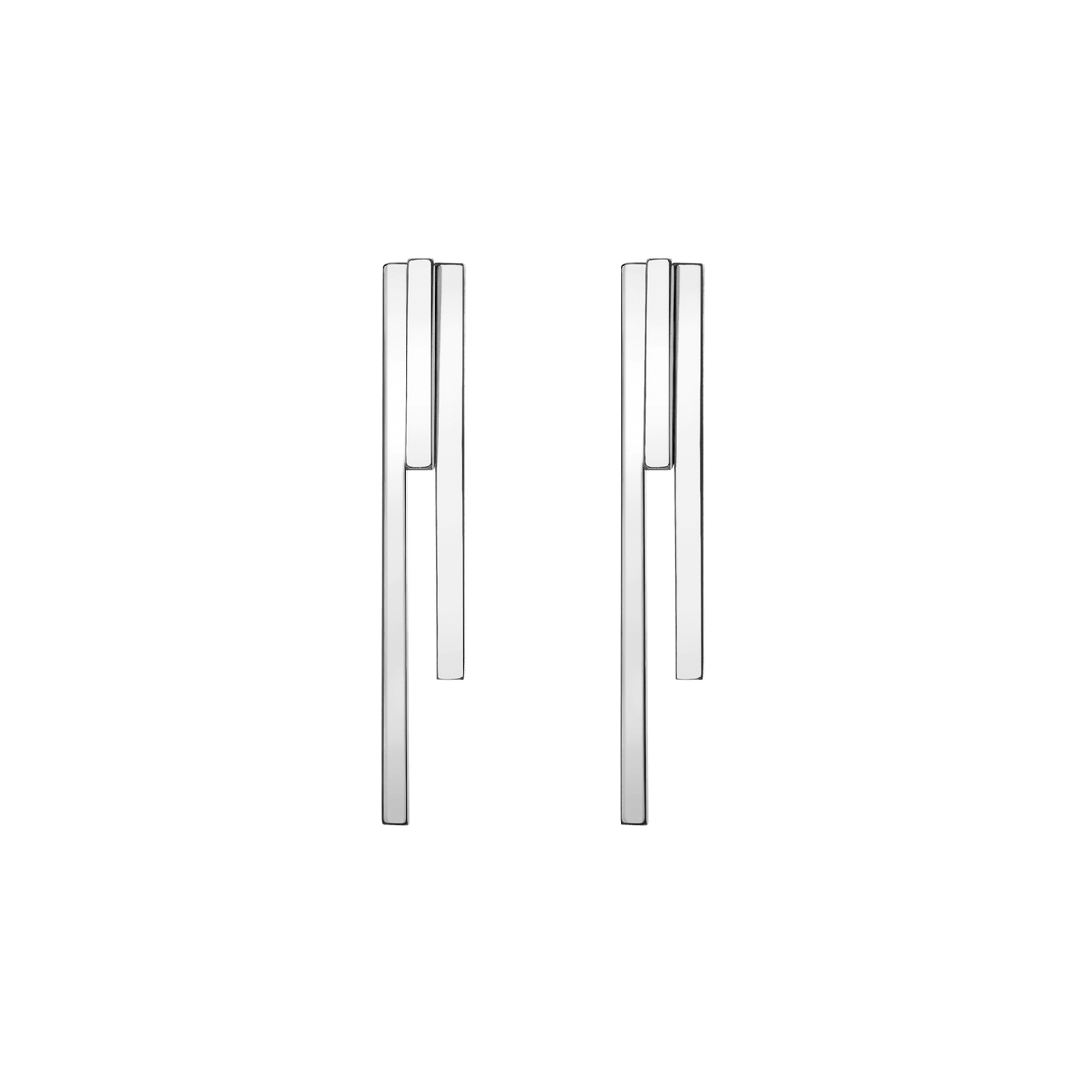 Tribar Ear Jacket Sterling Silver White Gold Vermeil 14k White Gold 18k White Gold    Front First Pair | Single |