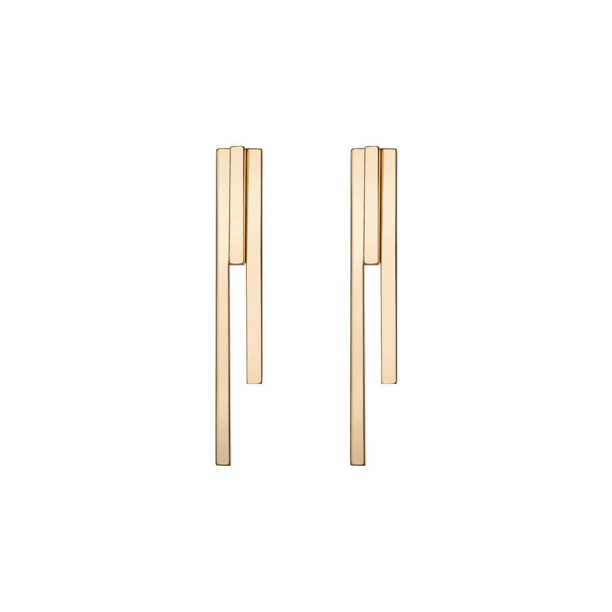 Tribar Ear Jacket Yellow Gold Vermeil 14k Yellow Gold 18k Yellow Gold   Front First Pair | Single |