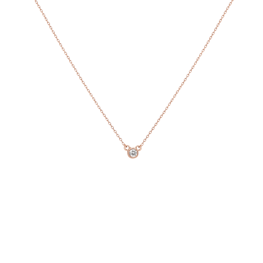 Brass rose gold plated baby pink american diamond necklace with earrings
