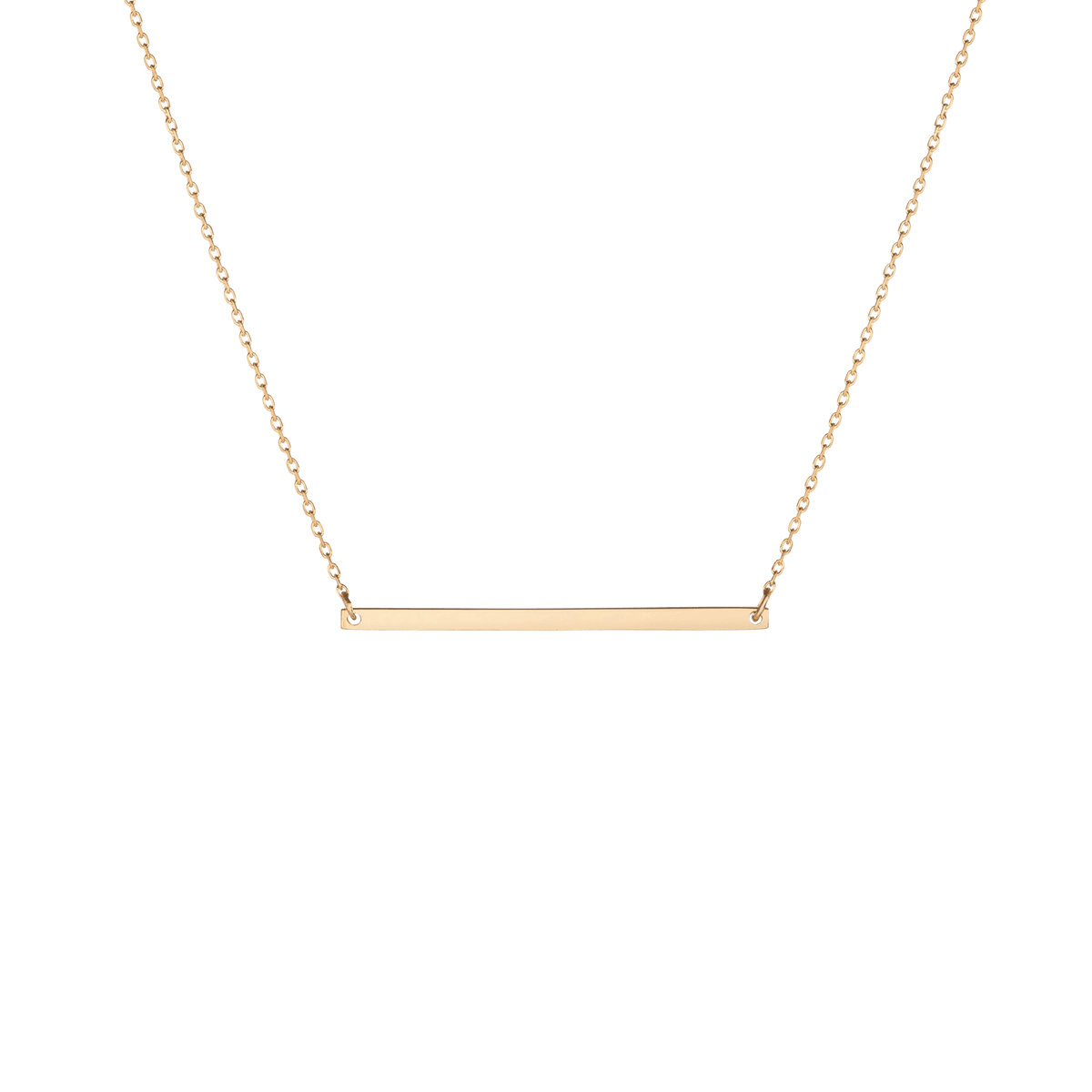 Gold Bar Necklace Yellow Gold Vermeil 14k Yellow Gold 18k Yellow Gold     Front First