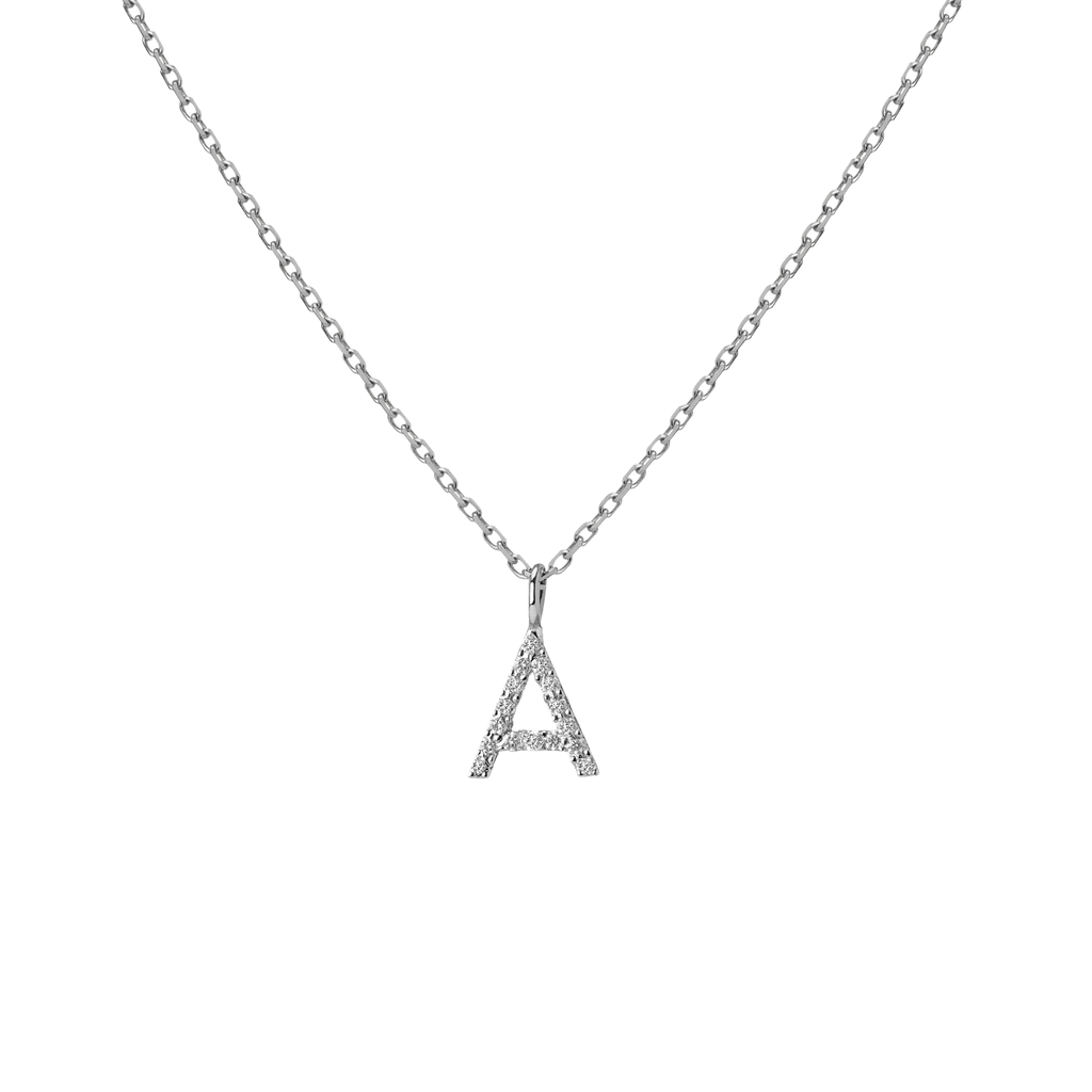 Silver Letter Pendant Necklace