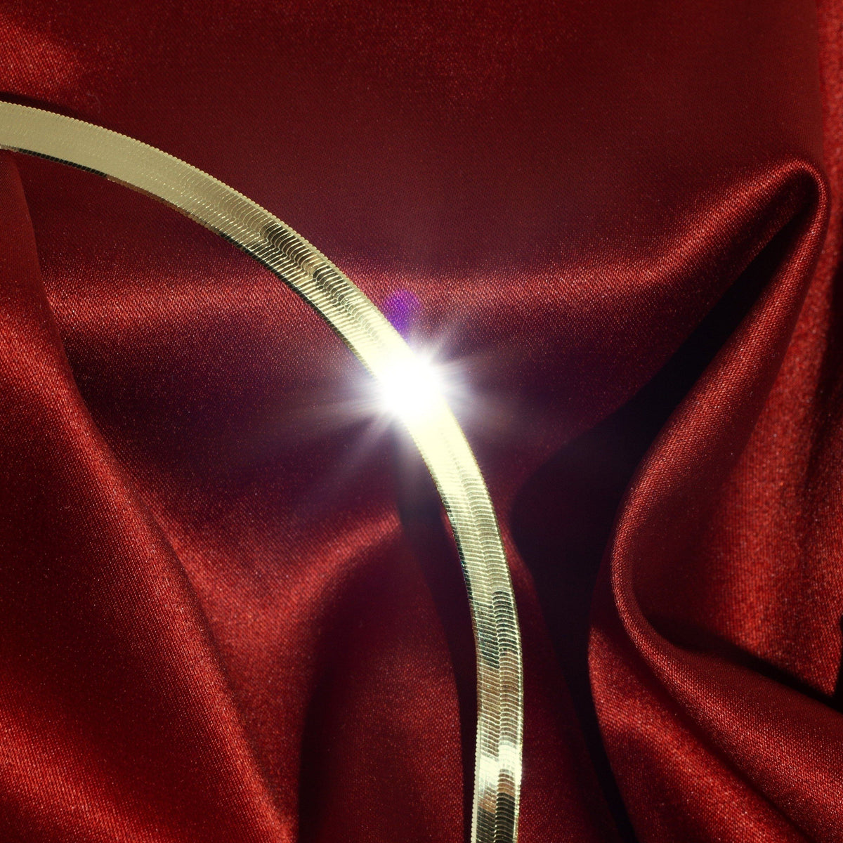 Gold Herringbone Chain Necklace