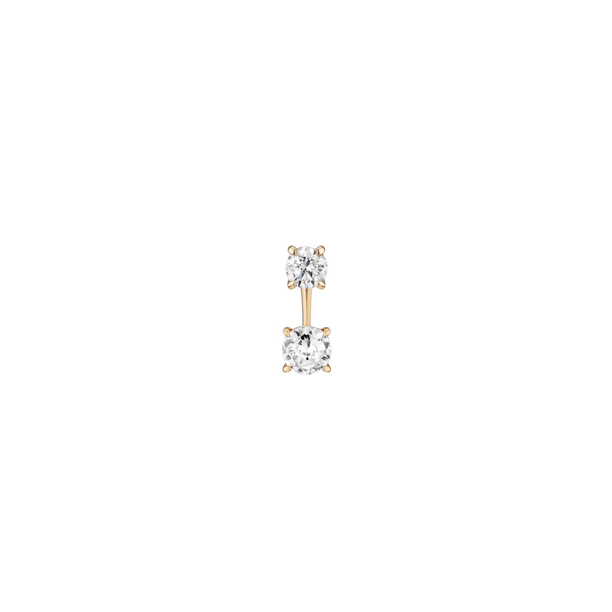 Lab Grown Diamond Ear Jacket 14k Yellow Gold 0.5ct Round Top 1ct Round Bottom