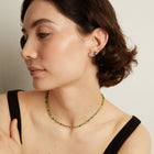 Lab Grown Green Prasiolite Mosaic Stud Earrings