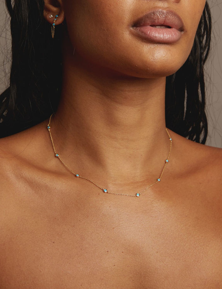 Aurate x Frye: Turquoise Station Necklace