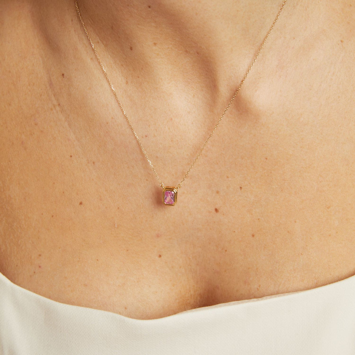 Lab Grown Pink Sapphire Heirloom Necklace