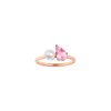 Pearl Toi et Moi Ring - Pink Sapphire Vermeil Rose Gold First