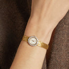 Vintage Gubelin 2ct Diamond Bezel Gold Watch
