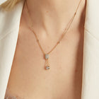 Lab Grown White Sapphire Edwardian Lariat Necklace