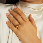 3ct Emerald Lab Grown Diamond Floating Signet Ring