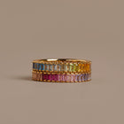 Ombré Rainbow Baguette Eternity Ring