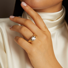 3ct Round Lab Grown Diamond Floating Signet Ring