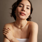 Aurate x Marilyn Monroe: Gold Knot Pearl Necklace