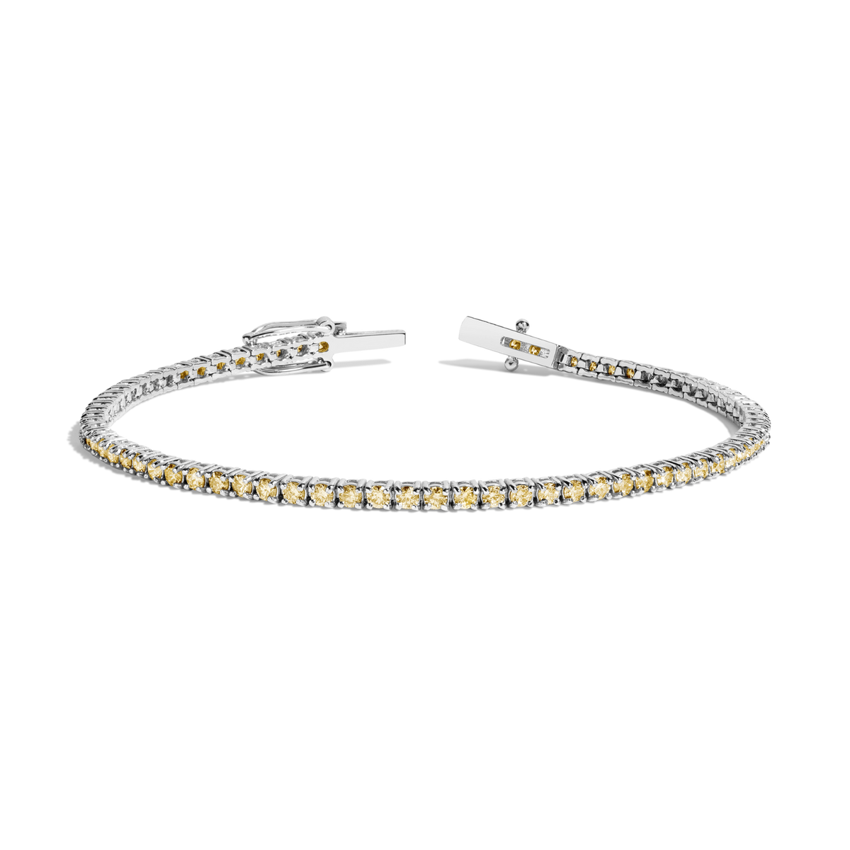 Lab Grown Yellow Diamond Tennis Bracelet Silver 14k 6in 6.5in 7in White Gold First