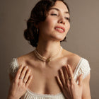 Aurate x Marilyn Monroe: Gold Knot Pearl Necklace