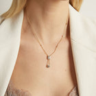 Lab Grown White Sapphire Edwardian Lariat Necklace