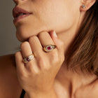 Vintage Red Ruby and Diamond Signet Ring