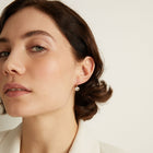 Oval Lab Grown White Sapphire Bezel Drop Earrings