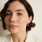 Round Lab Grown Diamond Bezel Drop Earrings