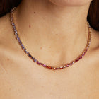 Pink Ombré Mixed Shape Tennis Necklace