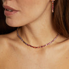 Pink Ombré Mixed Shape Tennis Necklace