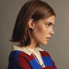 Vintage Lapis Lazuli Gold Earrings