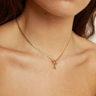 Curb Chain Charm Necklace - White Sapphire Bail