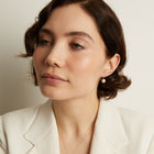 Round Lab Grown White Sapphire Bezel Drop Earrings