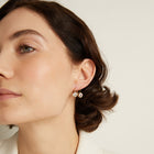 Oval Lab Grown White Sapphire Bezel Drop Earrings