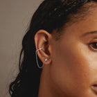 Aurate x Frye: Lab Grown White Sapphire Stud and Ear Cuff