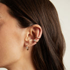 Pear Lab Grown White Sapphire Solitaire Ear Cuff