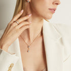 Lab Grown White Sapphire Edwardian Lariat Necklace