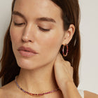 Pink Ombré Mixed Shape Hoop Earrings