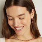 Pink Ombré Mixed Shape Hoop Earrings