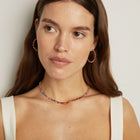 Pink Ombré Mixed Shape Hoop Earrings