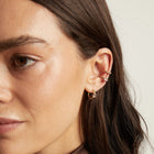 Mini Pear Lab Grown White Sapphire Solitaire Ear Cuff