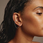 Aurate x Frye: Lab Grown White Sapphire Stud and Ear Cuff