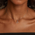 Lab Grown White Sapphire Script Letter Pendant